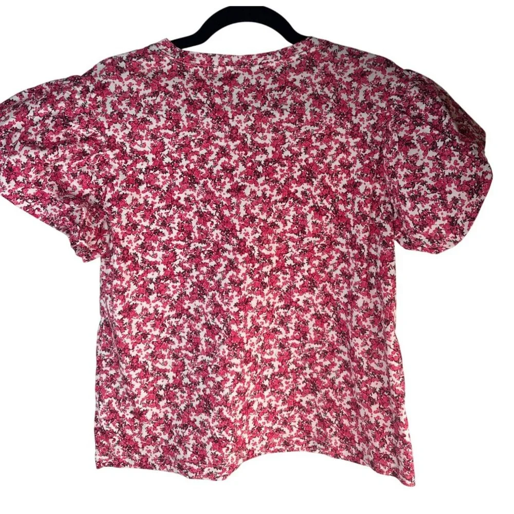 2/$30 ZARA Medium Floral Print Top With Puff Sleeves